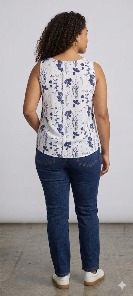 Sleeveless Floral Blouse