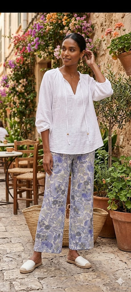 Vintage-Inspired Paisley Wide-Leg Palazzo Pants