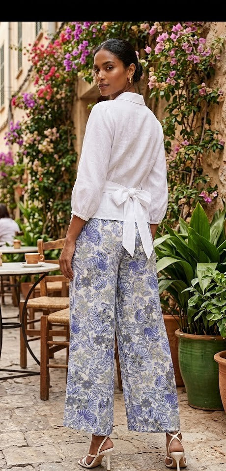 Vintage-Inspired Paisley Wide-Leg Palazzo Pants