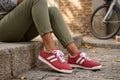 Madison Unisex Casual Sneakers – Classic Red Suede, Size 7