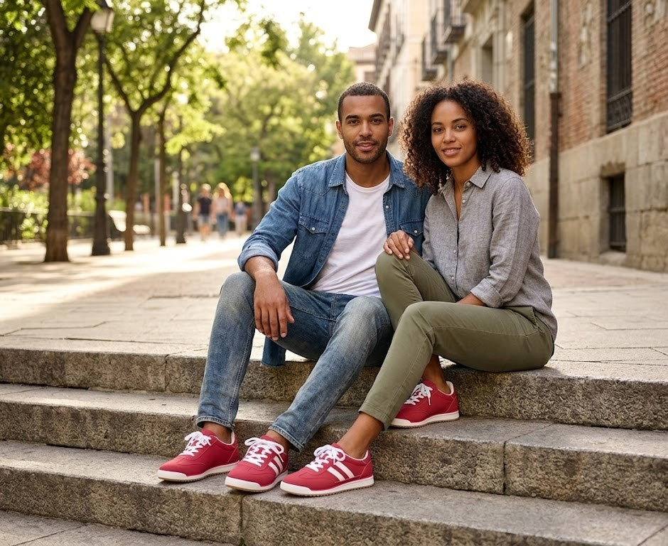 Madison Unisex Casual Sneakers – Classic Red Suede, Size 7