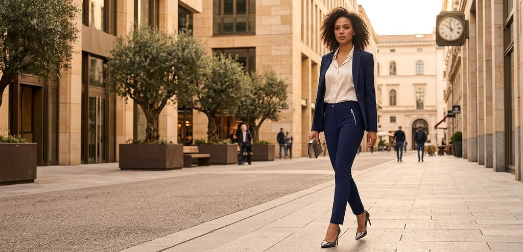 Oakridge Navy Blue Tailored Trousers