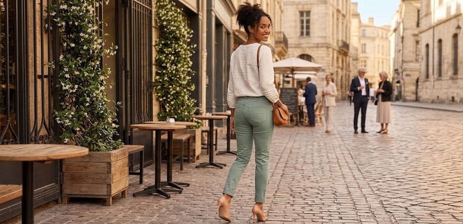 RealWoman Sage Green Cotton-Blend Trousers
