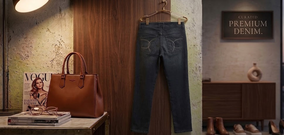 Premium Embroidered Back-Pocket Denim Jeans