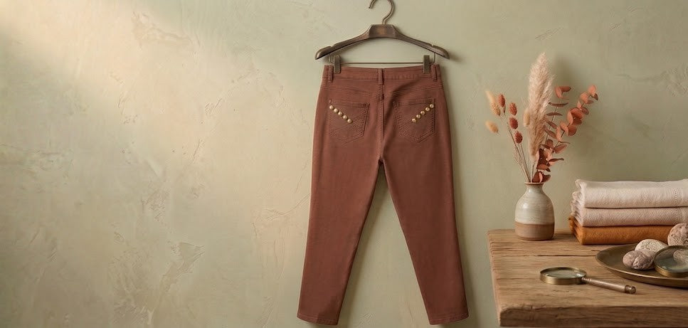 Love Denim Embellished Brown Pants