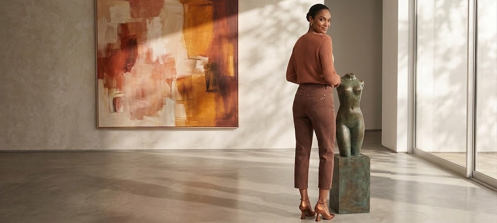 Love Denim Embellished Brown Pants