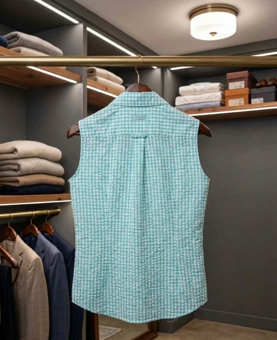 Lemon & Lime Gingham Sleeveless Blouse - Size 40