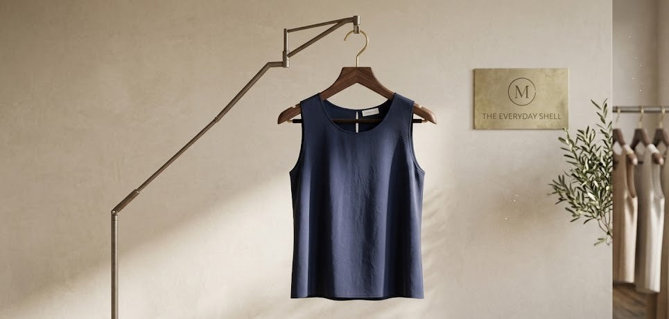 Women’s Navy Sleeveless "Everyday Shell" Blouse