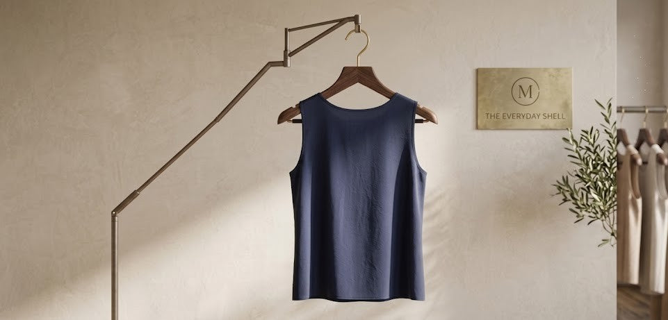 Women’s Navy Sleeveless "Everyday Shell" Blouse