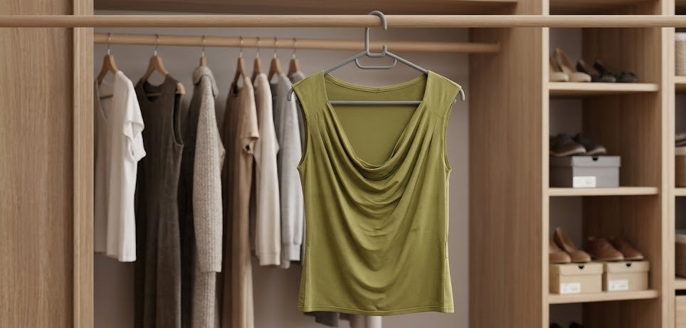 Truworths Olive Green Cowl Neck Sleeveless Blouse - Size 38