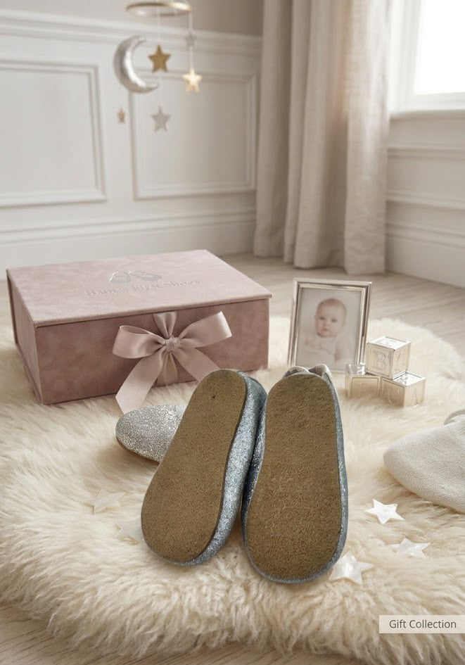 Real Baby Silver Glitter Ballet Flats – Size 3