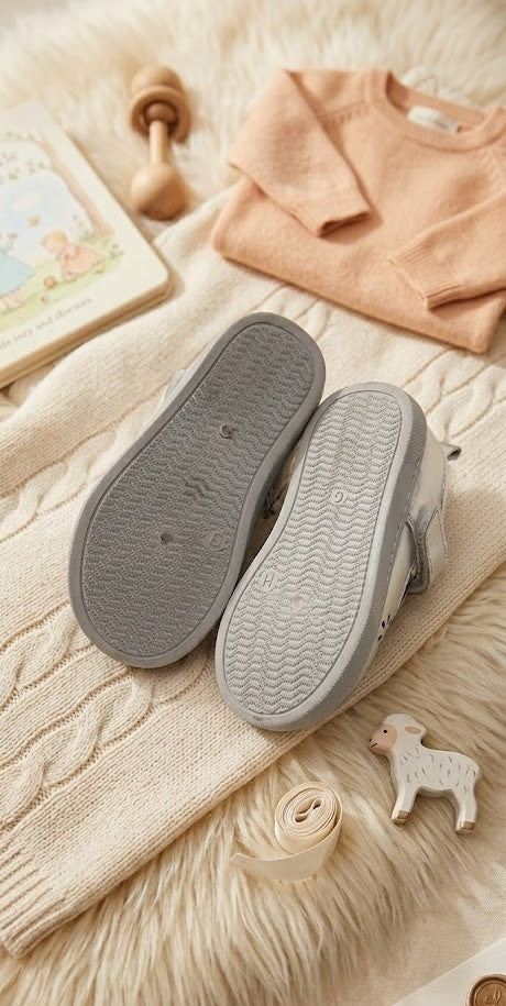 Sparkling Daisy T-Strap Baby Shoes – Silver, Size 3