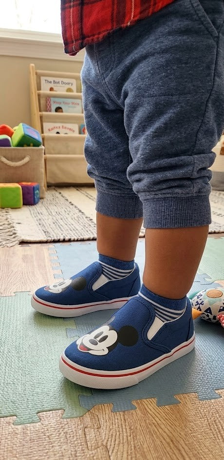Toddler Mickey Mouse Denim Slip-On Shoes - Size 5 (12-24 Months)