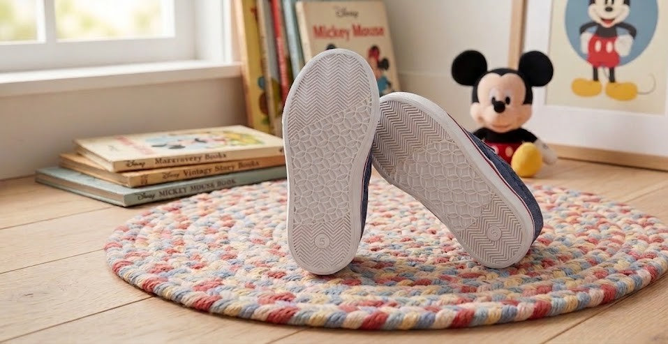 Toddler Mickey Mouse Denim Slip-On Shoes - Size 5 (12-24 Months)