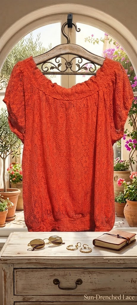 Sun-Drenched Lace: Artisan-Crafted Heritage Blouse