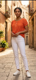 Sun-Drenched Lace: Artisan-Crafted Heritage Blouse