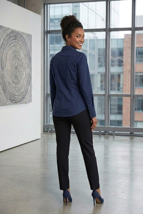 Woolworths Navy Long-Sleeve Blouse