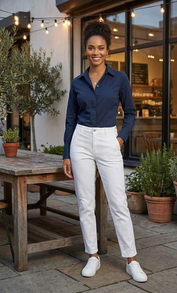 Woolworths Navy Long-Sleeve Blouse