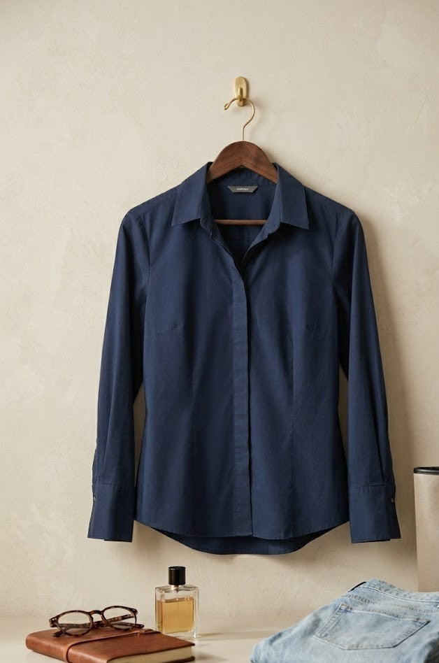Woolworths Navy Long-Sleeve Blouse