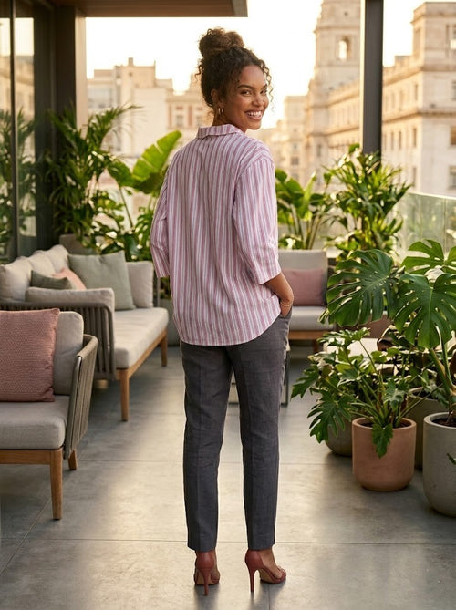 Debenhams Maine Striped Button-Up Blouse