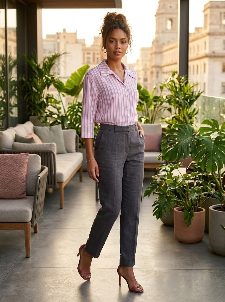 Debenhams Maine Striped Button-Up Blouse