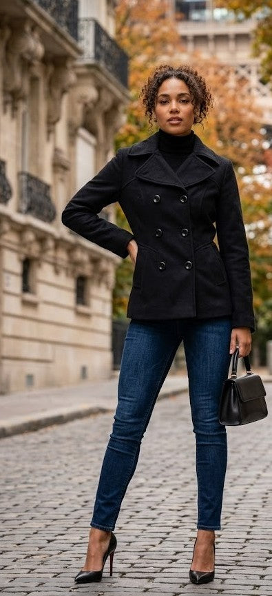 Classic Black Structure Coat by Truworths