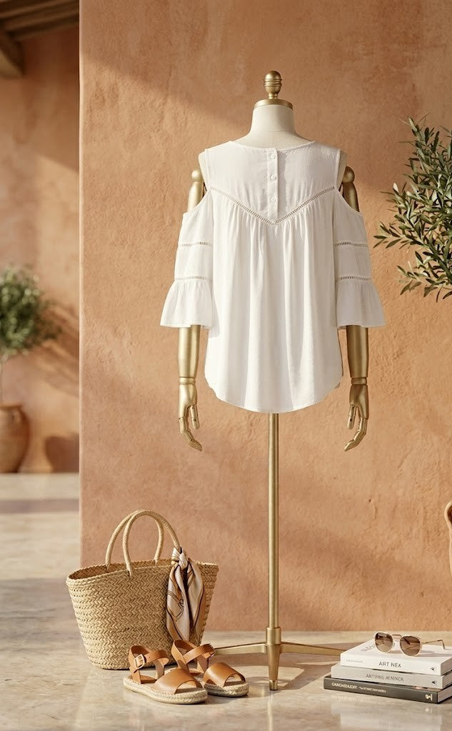Elegant Cold-Shoulder Blouse