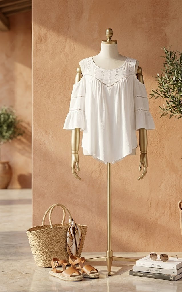 Elegant Cold-Shoulder Blouse