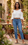 Elegant Cold-Shoulder Blouse