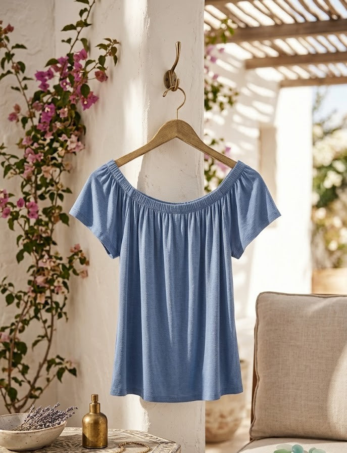 RealWoman Off-the-Shoulder Casual Blouse