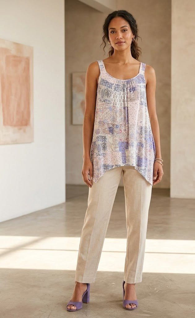 Miladys Floral Patchwork Sleeveless Blouse