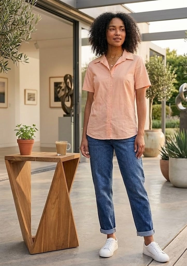 Woolworths Peach Cotton Blouse