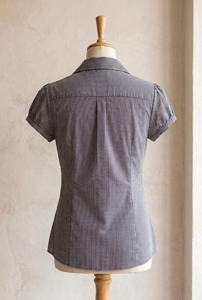Massumi Women's Striped Button-Down Blouse