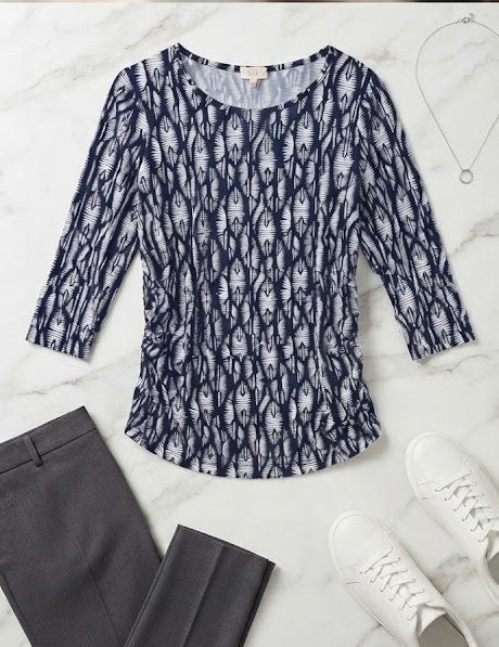 Edit Collection Patterned Ruched Blouse