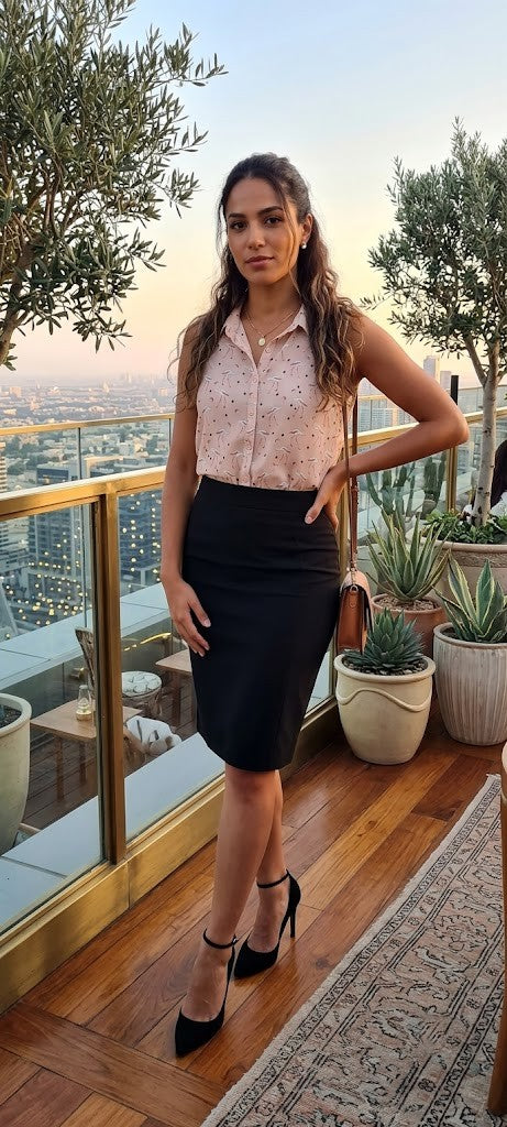 Chic Flamingo Print Sleeveless Button-Down Blouse