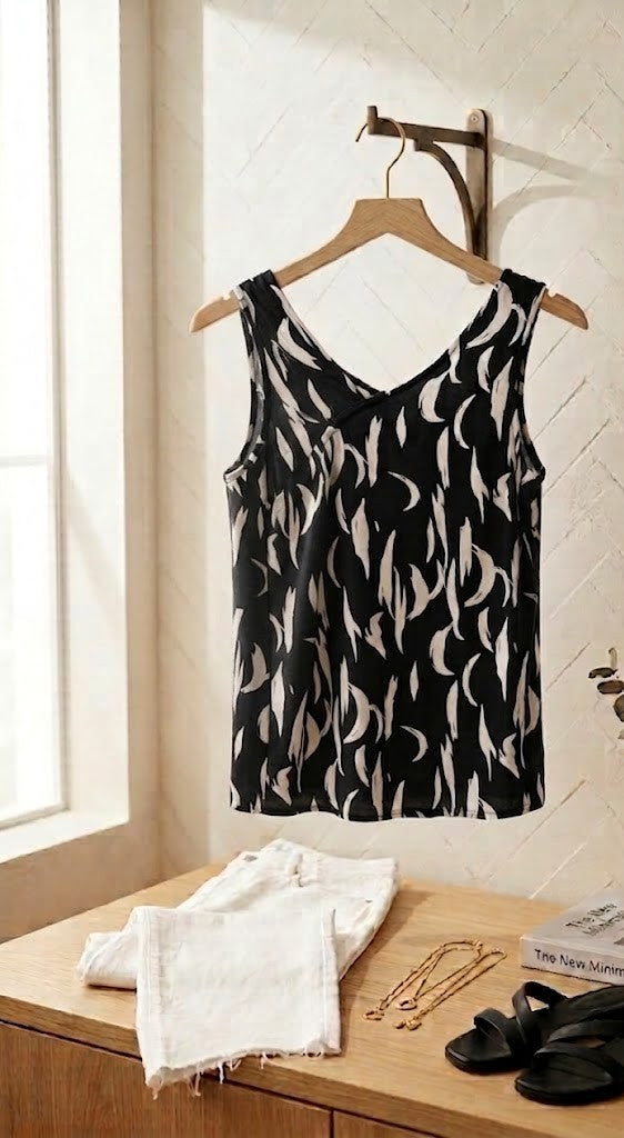 Kelso Abstract Print Sleeveless Blouse