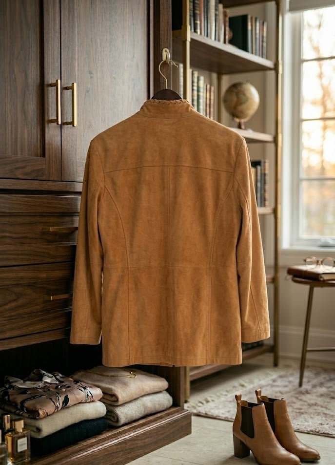 Vintage Inspired Tan Suede Jacket