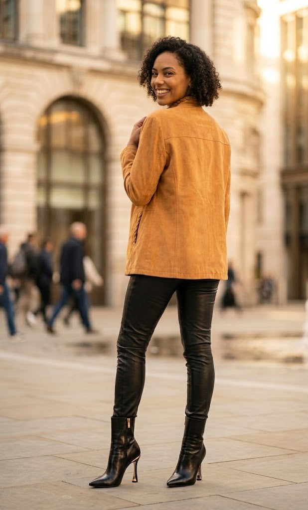 Vintage Inspired Tan Suede Jacket