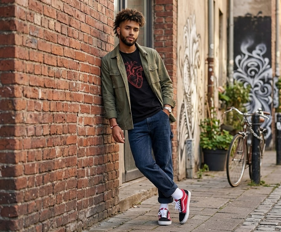 Vans "Off The Wall" Classic Sneakers – Red & Black