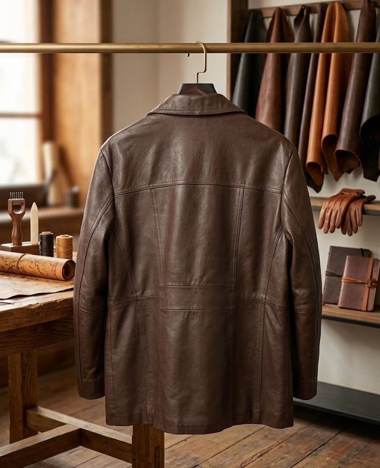 Woolworths Genuine Leather Jacket - Brown - Size 18 (111cm Bust) - Excellent Condition