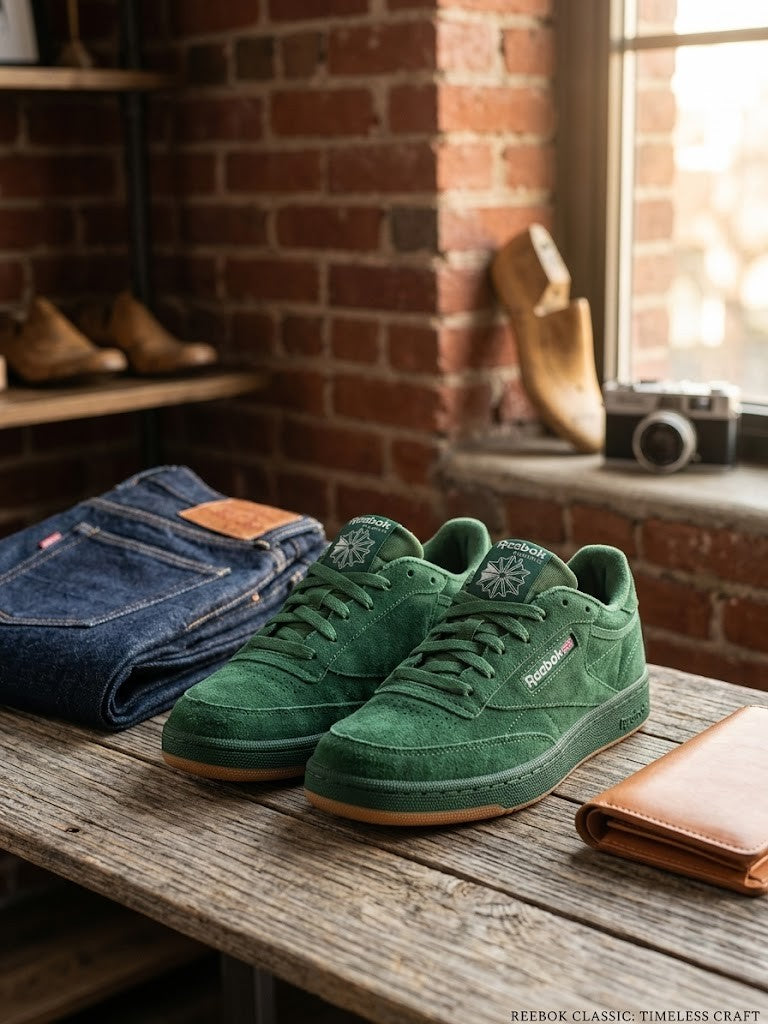 Reebok Classic Suede Sneakers – Forest Green – Size 9 (UK)