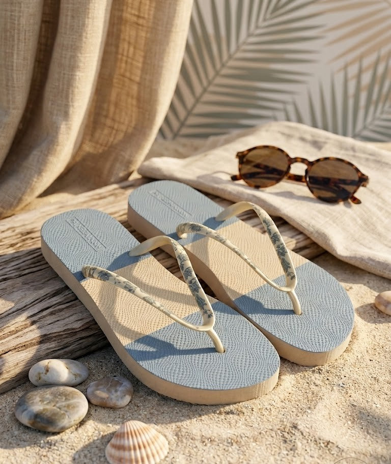 Brand New Real Woman Floral Print Flip Flops – Size 7