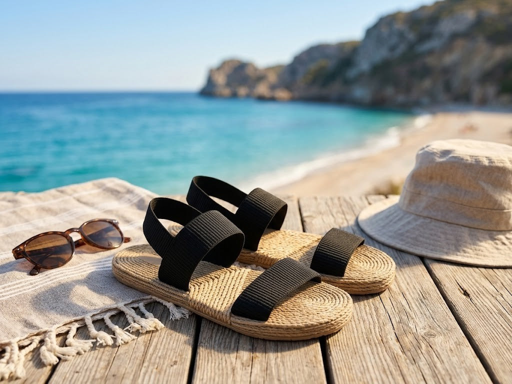 Brand New Chic Elastic Strap Beach Sandals – Size 41