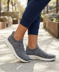 Pre-Loved Women’s Comfort Knit Slip-On Sneakers – Grey – Size 6