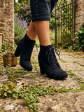 Woolworths Women's Classic Lace-Up Heeled Ankle Boots - Black, Size 6