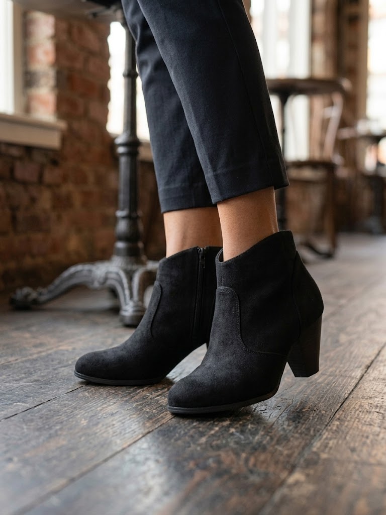Spoilt Girls Black Suede Ankle Boots - Women's Size 6 - Excellent Condition
