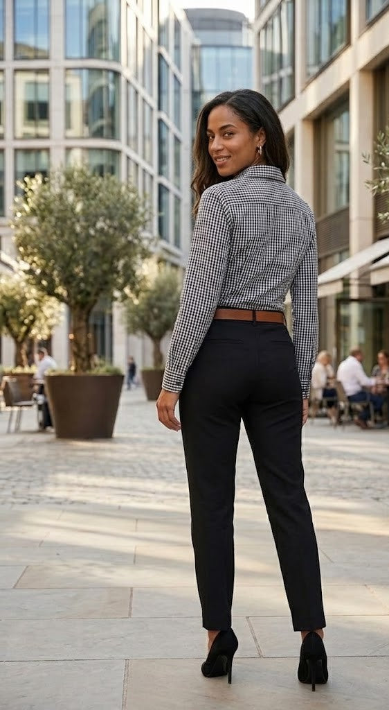 US Basic Small Checkered Blouse
