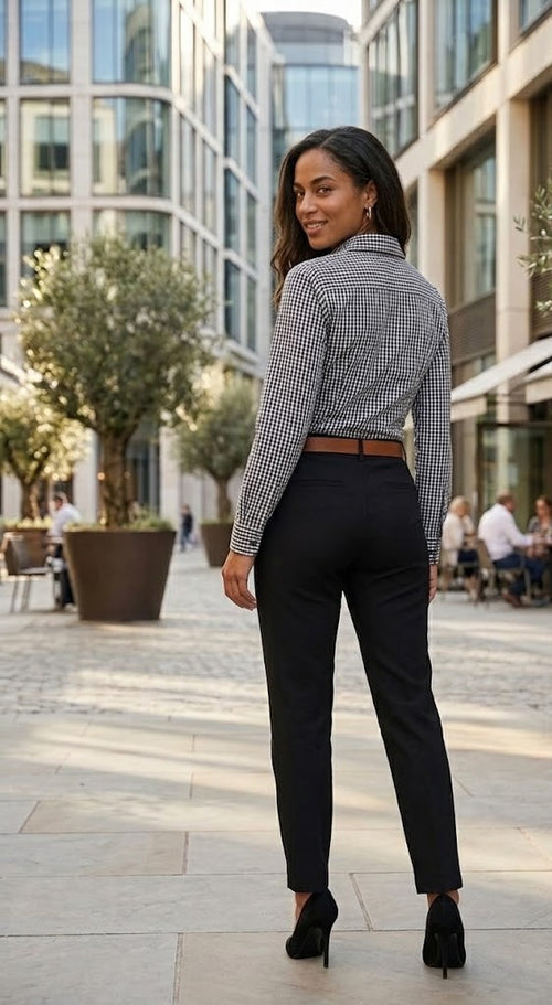 US Basic Small Checkered Blouse