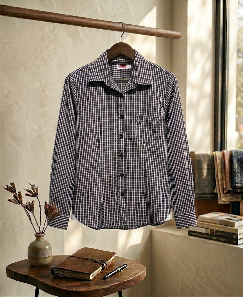 US Basic Small Checkered Blouse
