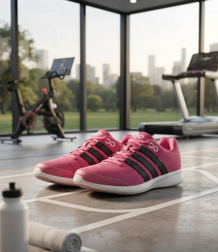 Adidas Women's Pink & Black Athletic Sneakers (Size 6, Good Condition)